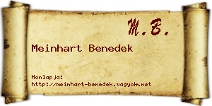Meinhart Benedek névjegykártya